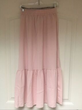 Light Pink Tiered Maxi Skirt